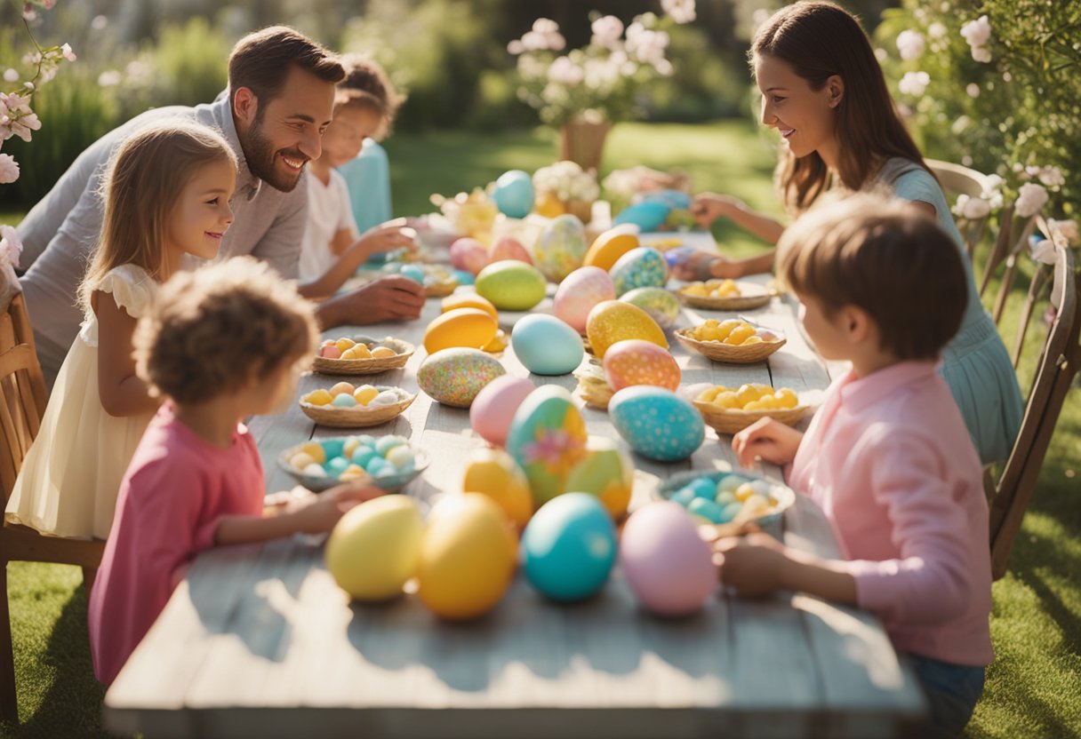 Familie der hygger i påsken